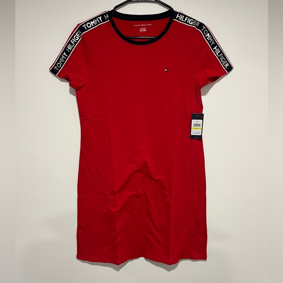 Tommy Hilfiger Dresses & Skirts - Tommy Hilfiger Red Dress with Black Trim